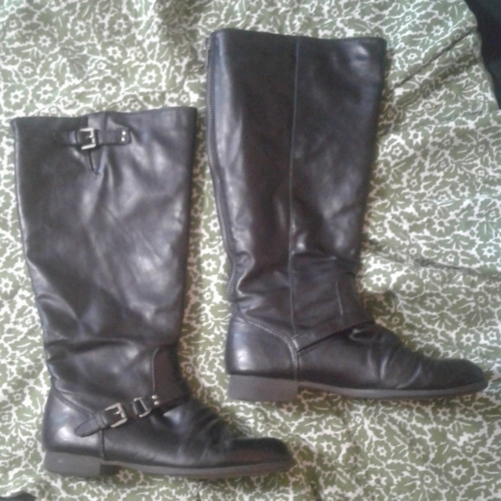 Bash Black Zip Up Boots Size 10W